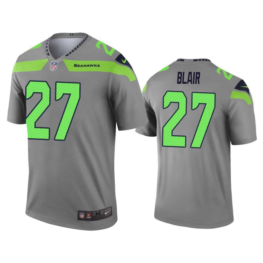 Men Seattle Seahawks 27 Marquise Blair Nike Gray Inverted Legend NFL Jersey